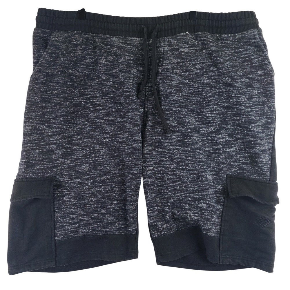 Vintage Enyce Space Dye Cargo Sweat‎ Shorts Mens 3XL Black Gray Streetwear